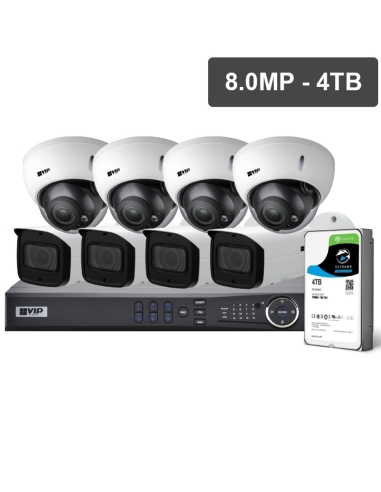 VIP Vision Pro Series 8 Camera 8.0MP IP Surveillance Kit (Motorised, 4TB) NVRKIT-P884M