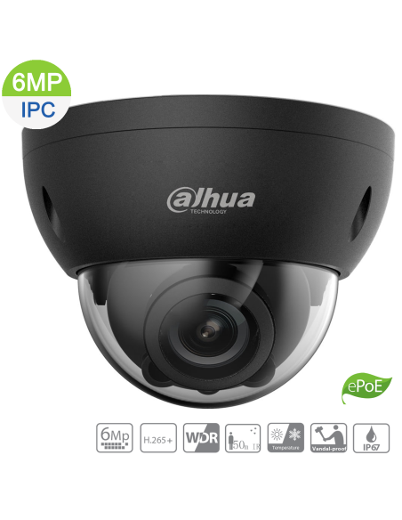 Dahua 6MP IP Vandal Dome Black Motorized DH-IPC-HDBW5631RP-ZE-27135-BLK Dahua 6MP IP Vandal Dome Black Motorized DH-IPC-HDBW5631RP-ZE-27135-BLK