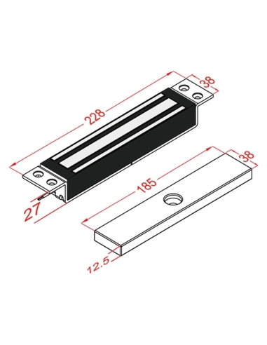 VIP Vision Aluminium Mortise Mount Magnetic Lock MAGLOC100M