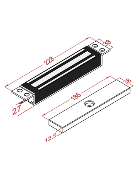 VIP Vision Aluminium Mortise Mount Magnetic Lock MAGLOC100M VIP Vision Aluminium Mortise Mount Magnetic Lock MAGLOC100M