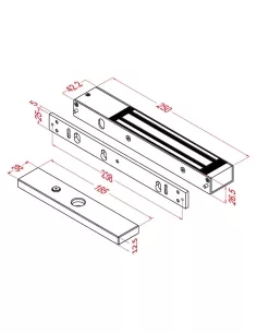 VIP Vision Aluminium Surface Mount Magnetic Lock - MAGLOC100S 2