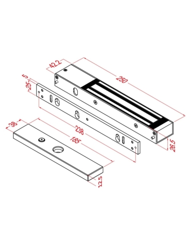 VIP Vision Aluminium Surface Mount Magnetic Lock MAGLOC100S