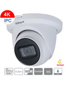 Dahua 8MP (4K) Starlight IP Turret Fixed 2.8mm, ICR, WDR, IR 30m, IP67, POE 2