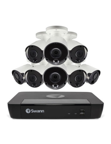 Swann 16 Channel 4K Ultra HD NVR-8580 with 2TB HDD & 8 x 4K Heat & Motion Detection IP Security Cameras NHD-887MSB