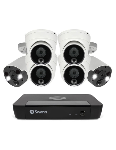 Swann 8 Channel 4K Ultra HD NVR-8580 with 2TB HDD & 6 x 4K Heat & Motion Detection IP Security Cameras