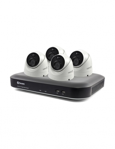 Swann 8 Channel 4K Ultra HD DVR-5580 with 2TB HDD & 4 x 4K Heat & Motion Sensing Security Cameras PRO-4KMSD