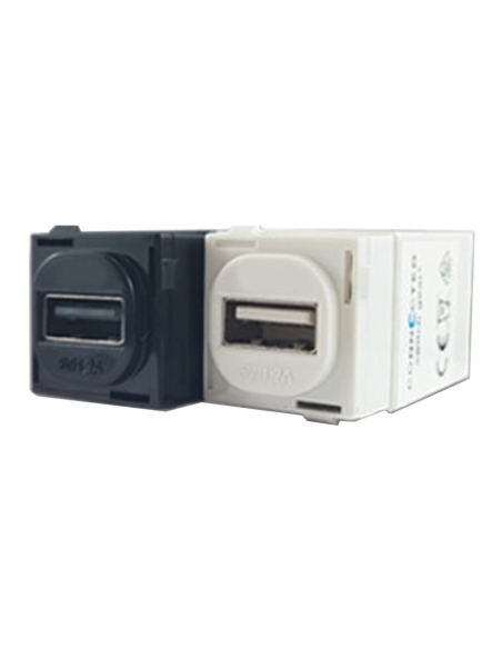 Connected Switchgear Single USB Charger Black & White