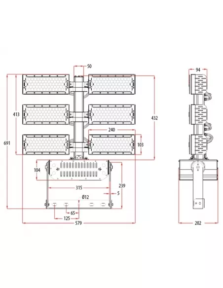 Ensa 720W Adjustable LED Flood Light (6500K) - LFL-F720-C Ensa 720W Adjustable LED Flood Light (6500K) - LFL-F720-C