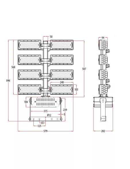 Ensa 960W Adjustable LED Flood Light (6500K) - LFL-F960-C