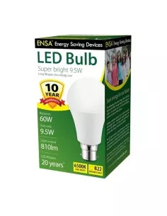 ENSA LEDBL9WB223K 9.5W LED Light Bulb Bayonet (3000K)LEDBL9WB223K 2