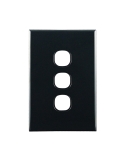 Connected Switchgear Basix S Series Grid Plate Black 3 Gang - CS-BS-PB3B