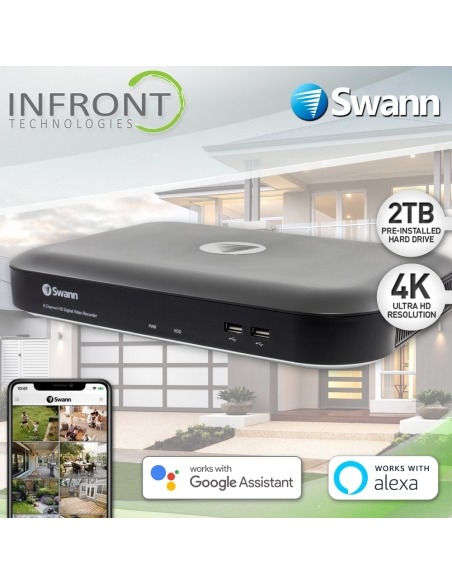 Swann 8 Channel 4K Voice Control Ultra HD DVR DVR-5580 with 1TB HDD SWDVR-85580H