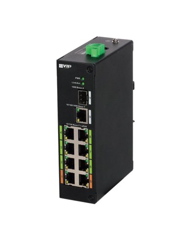 VIP Vision 8-port Unmanaged Fast Extended PoE Ethernet Switch - VSPOE-SW8E