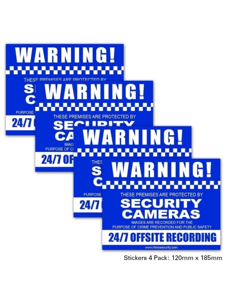 CCTV Warning Sign Stickers 4 Pack 130mm x 100mm