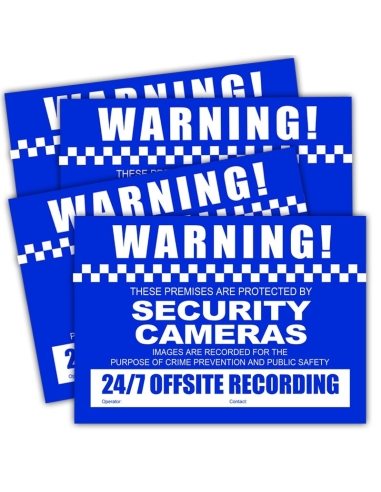 Watchguard VSCDSC CCTV Warning Stickers (4 pack) - A4 Size