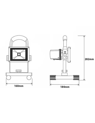 Ensa Portable Rechargeable 20W 6500K LED Flood Light