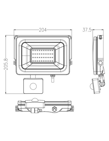 Ensa Commercial 20W 5000K LED Sensor Flood Light LFL-C20-CS2-5