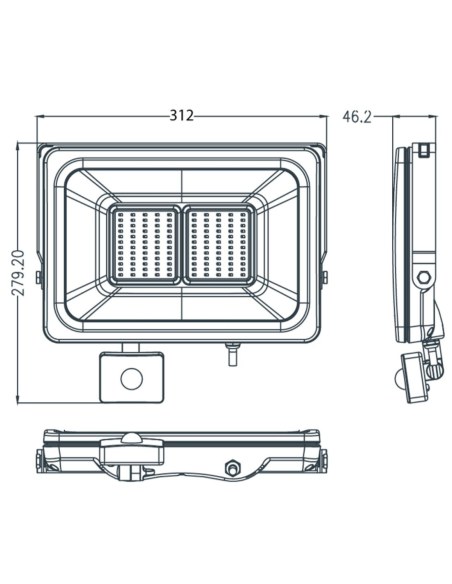 Ensa Commercial 50W 5000K LED Sensor Flood Light LFL-C50-CS2-5