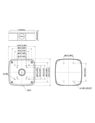 Diagram of Adapter/Junction Box for Surveillance Cameras
