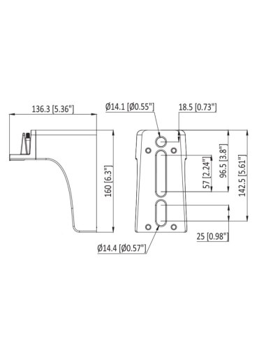 Diagram of Ensa Pole Fixed Bracket for LSL-B Street Lights