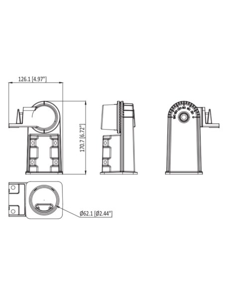 Diagram of Ensa Pole Slip Fitter Bracket for LSL-B Street Lights