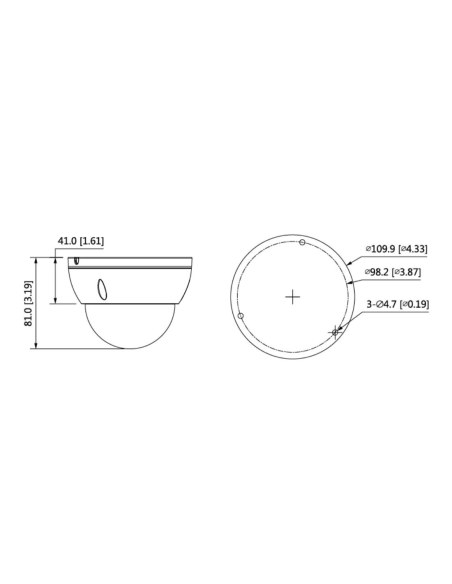 Watchguard Compact Series 8.0MP Fixed Mini Dome Dimensions