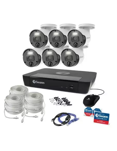 Swann 4K Upscaled Master-Series 6 Night2Day Camera 8 Ch 7680 NVR 2TB HDD Security System