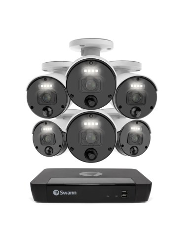 Swann 4K Upscaled Master-Series 6 Night2Day Camera 8 Ch 7680 NVR 2TB HDD Security System