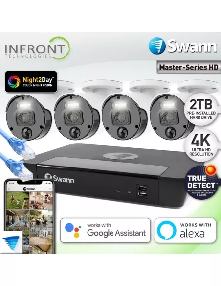 Swann Master-Series 4K 8Ch 2TB NVR with 4x 875WLB SWNVK-876804-AU
