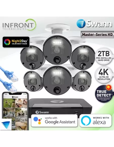 Swann Master-Series 4K 8Ch 2TB NVR with 6x 875WLB SWNVK-876806-AU