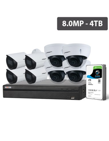 Watchguard Compact Series 8 Camera 8.0MP IP Surveillance Kit (Fixed, 4TB) - NVRKIT-C884F