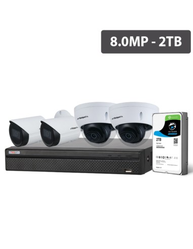 Watchguard Compact Series 4 Camera 8.0MP IP Surveillance Kit (Fixed, 2TB) - NVRKIT-C482F