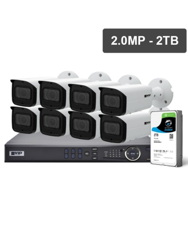 VIP Vision Pro Series 8 Camera 2.0MP IP Surveillance Kit (Fixed, 2TB)