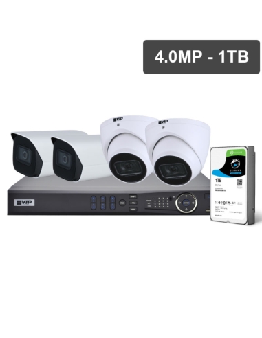 VIP Vision Pro Series 4 Camera 4.0MP IP Surveillance Kit (Fixed, 1TB)