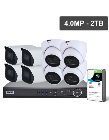 VIP Vision Pro Series 8 Camera 4.0MP IP Surveillance Kit (Fixed, 2TB)