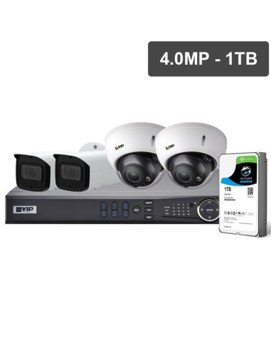 VIP Vision Pro Series 4 Camera 4.0MP IP Surveillance Kit (Motorised, 1TB)