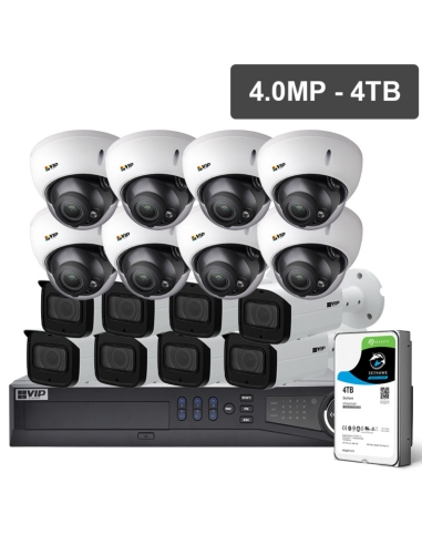 VIP Vision Pro Series 16 Camera 4.0MP IP Surveillance Kit (Motorised, 4TB)