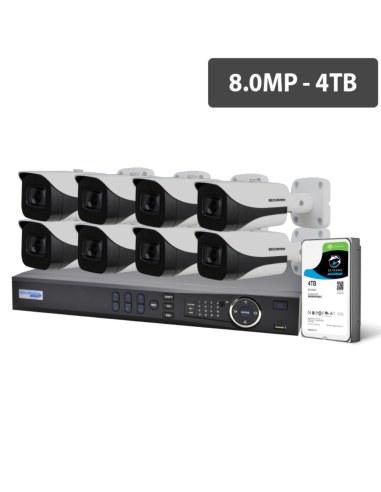 Securview Professional 16 Channel 8.0MP HDCVI Surveillance Kit (8 x Fixed Cameras, 4TB HDD)