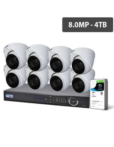 Securview Professional 16 Channel 8.0MP HDCVI Surveillance Kit (8 x Motorised Cameras, 4TB HDD) - CVRKIT-P1684M-8