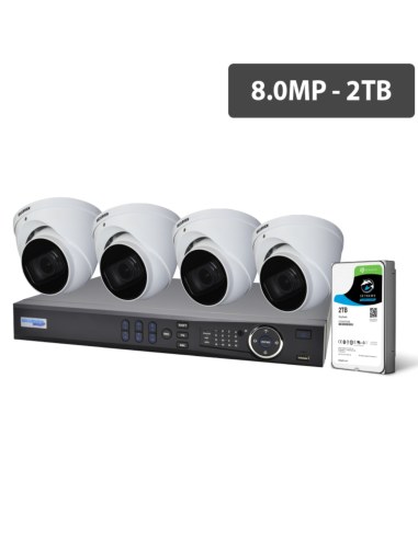 Professional 8 Channel 8.0MP HDCVI Surveillance Kit (4 x Motorised Cameras, 2TB HDD) - CVRKIT-P882M-4