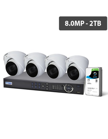 Professional 8 Channel 8.0MP HDCVI Surveillance Kit (4 x Motorised Cameras, 2TB HDD) - CVRKIT-P882M-4 Professional 8 Channel 8.0MP HDCVI Surveillance Kit (4 x Motorised Cameras, 2TB HDD) - CVRKIT-P882M-4