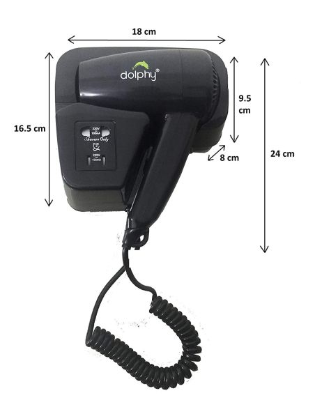 Wall Mount Hair Dryer 1200W- Black Wall Mount Hair Dryer 1200W- Black