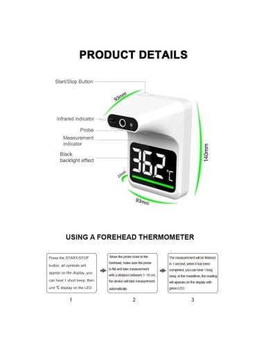 Wall Mounted Auto Scan Infrared Thermometer