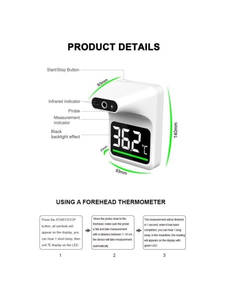 Wall Mounted Auto Scan Infrared Thermometer