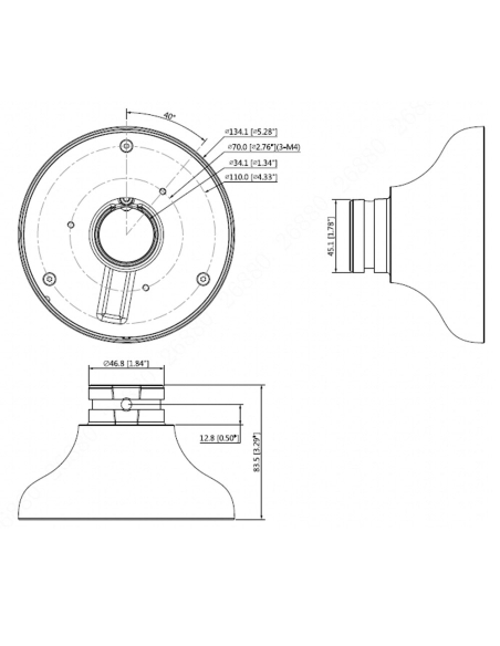 VIP Vision Adapter for Ceiling & Wall Mount VSBKTA107 VIP Vision Adapter for Ceiling & Wall Mount VSBKTA107