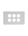 Switch Grid Plate 6 Gang - White
