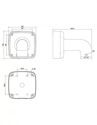 Dahua Wall Mount Bracket with IP66 Junction Box - DH-AC-PFB302S