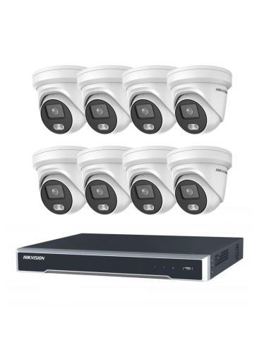 Hikvision 4MP 8x ColorVu 2.8mm IP Dome Camera 8 Channel 3TB NVR IP PoE CCTV Kit