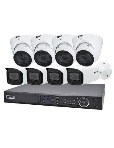 VIP Vision 16 Channel Pro Series 8MP 8 Camera Motorised Bullet & Dome IP Surveillance Kit NVRKIT-16PRO78MPB4D4