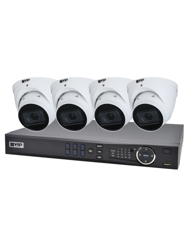 VIP Vision 8 Channel Pro Series x4 8MP Motorised Dome IP Surveillance Kit NVRKIT-PRO78MP4D